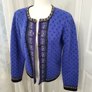 Vintage wool fair isle sweater winter western Midwest cardigan Nordic